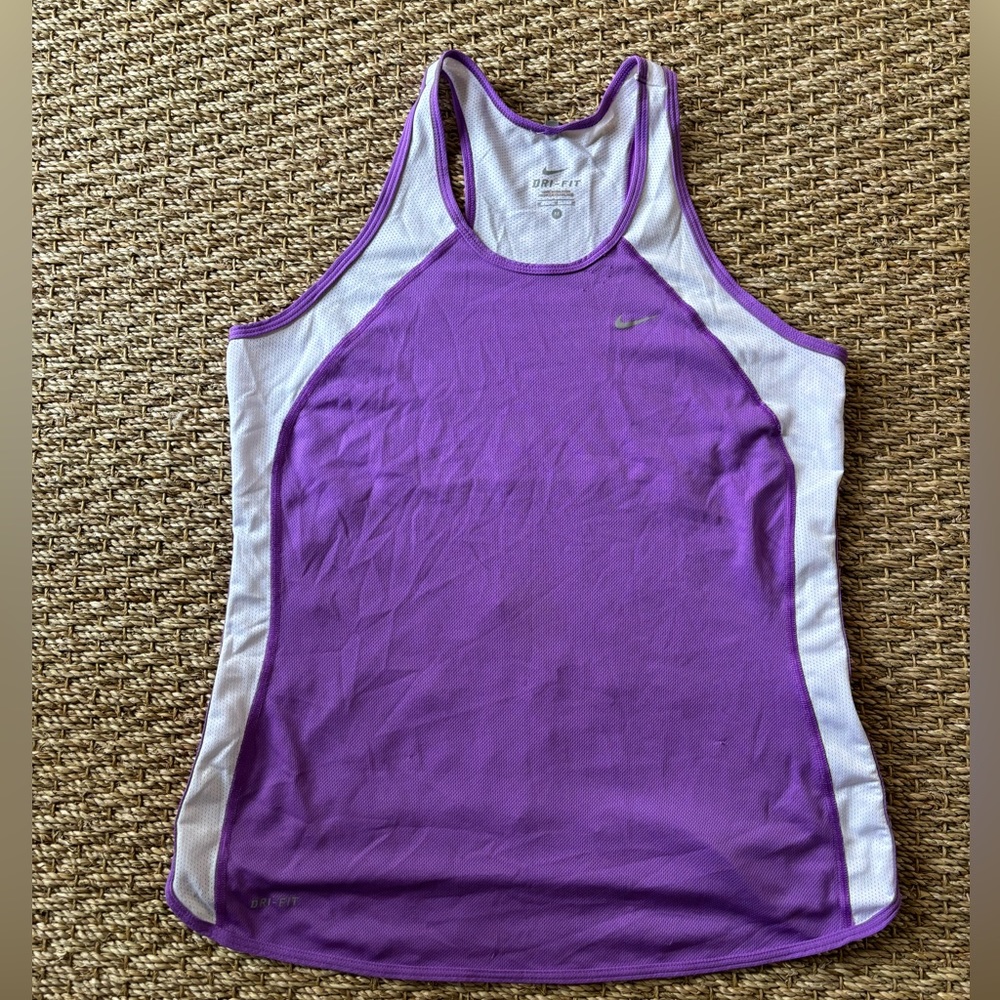 Nike Women's Purple and White Tank Top